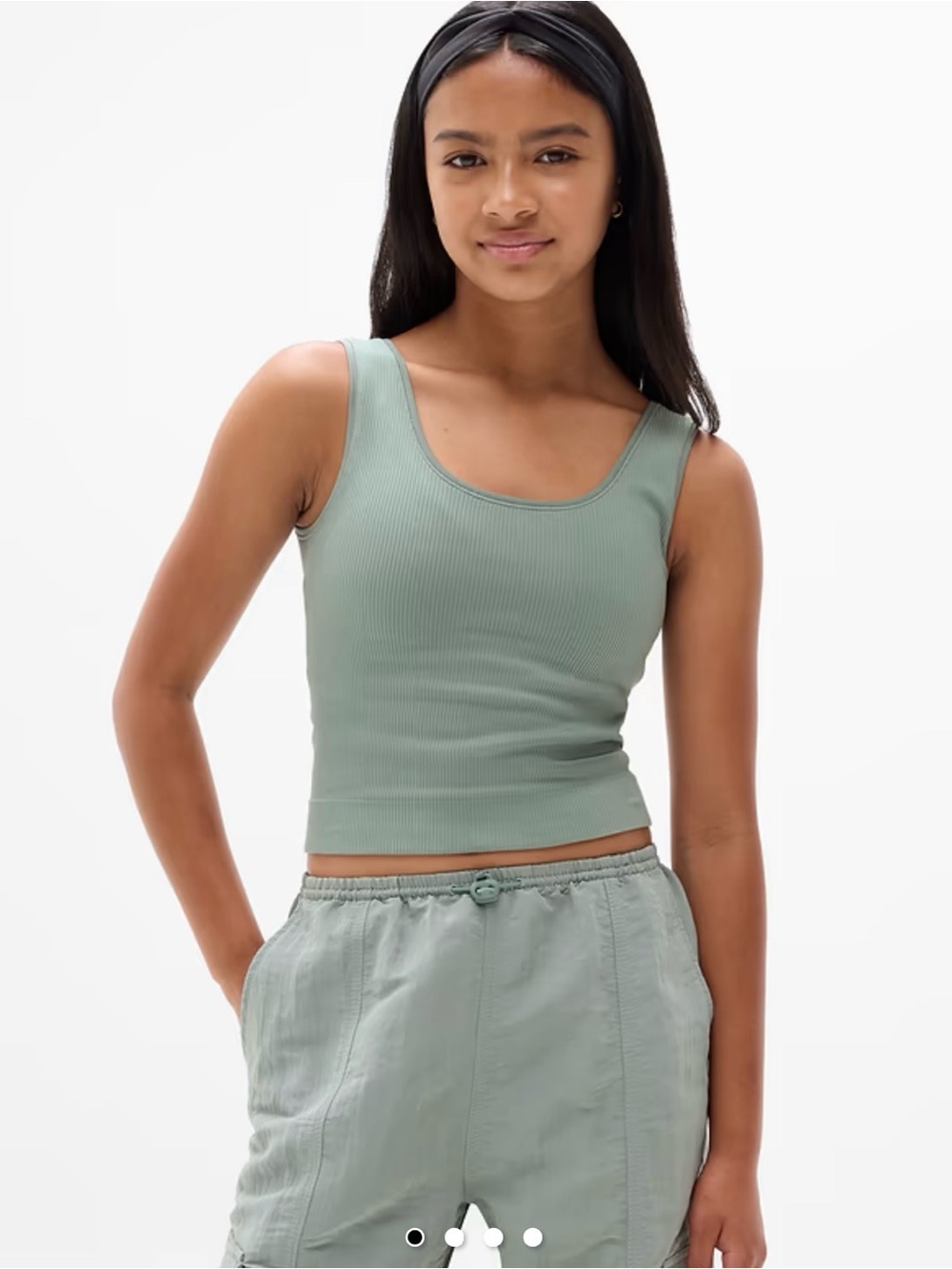 Athleta Girl Rise Above Ribbed Cropped Tank in Hot Pink Sz L (12)